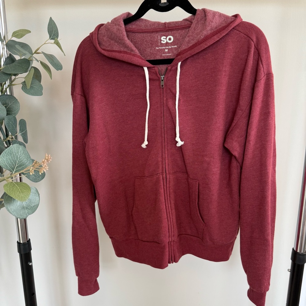 SO Maroon Full-Zip Hoodie